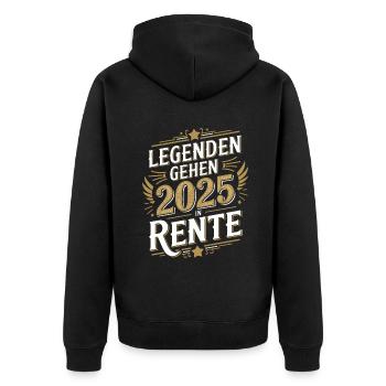 Les légendes prennent leur retraite 2025 Cadeau pour retraité - Veste à capuche bio Premium Unisexe - noir - Dos - Nico (187cm)