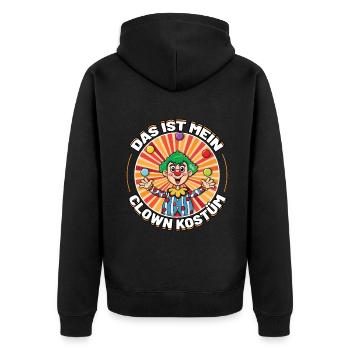 Karneval Das Ist Mein Clown Kostüm - Unisex Premium Bio Zip Hoodie - Schwarz - Hinten - Nico (187cm)