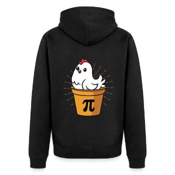 Pi-Day Chicken Delight in the Pot - Unisex Premium Organic Zip Hoodie - black - Back - Nico (187cm)