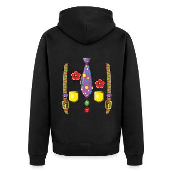 Colorful Clown Carnival Points Tie Flowers - Unisex Premium Organic Zip Hoodie - black - Back - Nico (187cm)