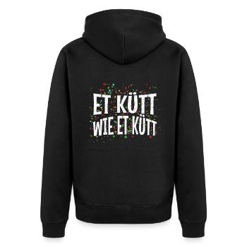Karneval Et Kütt Wie Et Kütt - Unisex Premium Organic Zip Hoodie - black - Back - Nico (187cm)