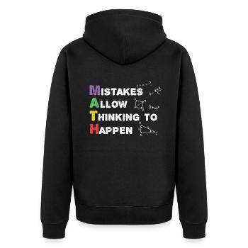 Pi Tag: Making mistakes happen - Unisex Premium Organic Zip Hoodie - black - Back - Nico (187cm)