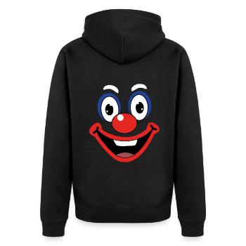 Carnival Funny Clown Face Costume - Unisex Premium Organic Zip Hoodie - black - Back - Nico (187cm)