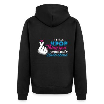 Kpop que tu ne comprends pas - Veste à capuche bio Premium Unisexe - noir - Dos - Nico (187cm)