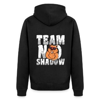 Murmeltiertag Team No Shadow Style - Unisex Premium Bio Zip Hoodie - Schwarz - Hinten - Nico (187cm)