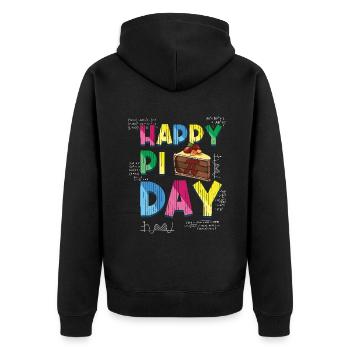 Happy Pi Day Mathematik Liebhaber Design - Unisex Premium Bio Zip Hoodie - Schwarz - Hinten - Nico (187cm)