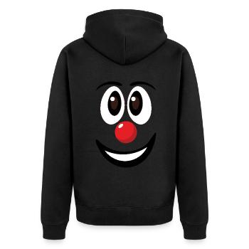 carnaval drôle clown visage nez rouge - Veste à capuche bio Premium Unisexe - noir - Dos - Nico (187cm)