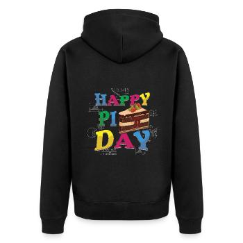 Bonne journée Pi avec gâteau et maths - Veste à capuche bio Premium Unisexe - noir - Dos - Nico (187cm)