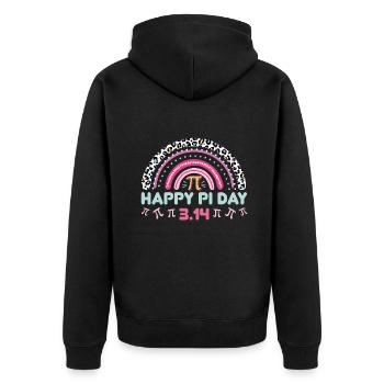 Happy Pi Day 3:14 Conception arc-en-ciel - Veste à capuche bio Premium Unisexe - noir - Dos - Nico (187cm)