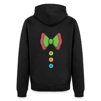 Carnival colorful bow tie and buttons - Unisex Premium Organic Zip Hoodie - black - Back - Nico (187cm)