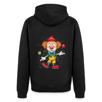 Carnaval Clown Coloré Costume Drôle Visage - Veste à capuche bio Premium Unisexe - noir - Dos - Nico (187cm)