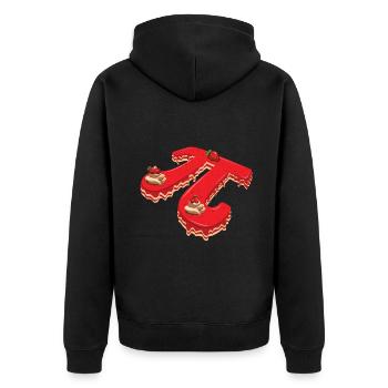 Pi Tag Cake Raspberry Strawberry Design - Unisex Premium Organic Zip Hoodie - black - Back - Nico (187cm)