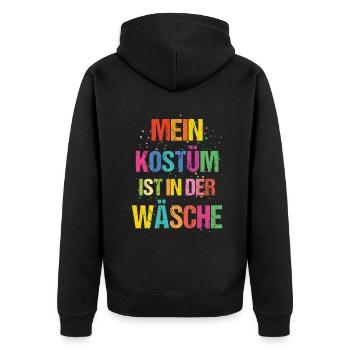 Karneval Mein Kostüm Ist In Der Wäsche - Unisex Premium Bio Zip Hoodie - Schwarz - Hinten - Nico (187cm)