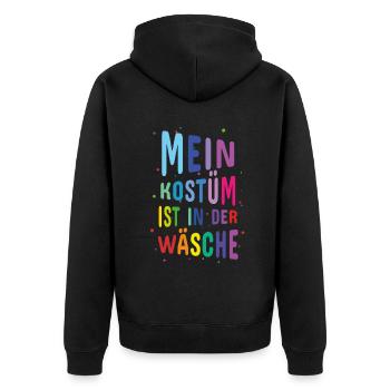 Karneval Mein Kostüm Ist In Der Wäsche - Unisex Premium Bio Zip Hoodie - Schwarz - Hinten - Nico (187cm)