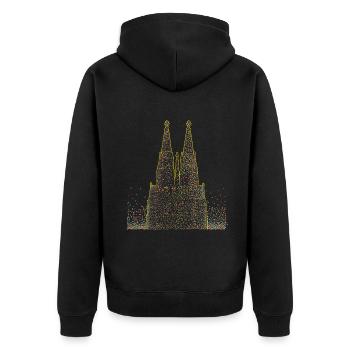 Fasching Dom Konfetti Farbenfrohe Feier Karneval - Unisex Premium Bio Zip Hoodie - Schwarz - Hinten - Nico (187cm)