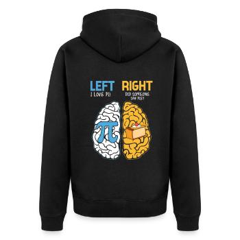 Pi Tag Gehirn Humor: Links Liebe Ich Pi - Unisex Premium Bio Zip Hoodie - Schwarz - Hinten - Nico (187cm)