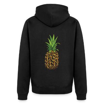 Pi Day Ananas Muster für Mathefans - Unisex Premium Bio Zip Hoodie - Schwarz - Hinten - Nico (187cm)