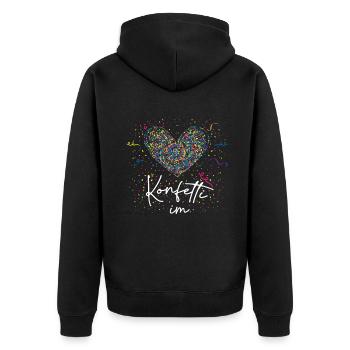 Karneval Konfetti Im Herz Buntes Festival - Unisex Premium Bio Zip Hoodie - Schwarz - Hinten - Nico (187cm)