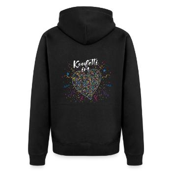 Confettis de carnaval dans le coeur fête de carnaval colorée - Veste à capuche bio Premium Unisexe - noir - Dos - Nico (187cm)