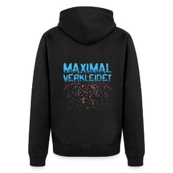 Fasching Maximal Verkleidet Konfetti Party Kostüm - Unisex Premium Bio Zip Hoodie - Schwarz - Hinten - Nico (187cm)