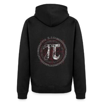 Pi Day Math Number 3.1415926535 Design for - Unisex Premium Organic Zip Hoodie - black - Back - Nico (187cm)