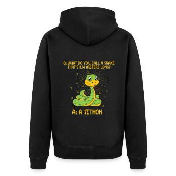 Pi Tag Snake : Quelle est la longueur de 3,14 m ? - Veste à capuche bio Premium Unisexe - noir - Dos - Nico (187cm)