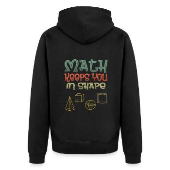 Math Keeps You Fit Pi Day Fun - Unisex Premium Organic Zip Hoodie - black - Back - Nico (187cm)