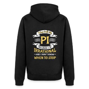 Ils m’appellent pi parce que je suis irrationnel pi jour - Veste à capuche bio Premium Unisexe - noir - Dos - Nico (187cm)