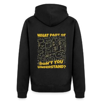 Pi Day: Was Verstehst Du Nicht? - Unisex Premium Bio Zip Hoodie - Schwarz - Hinten - Nico (187cm)