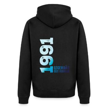 Edition Limitée Février 1991 Légendaire Depuis - Veste à capuche bio Premium Unisexe - noir - Dos - Nico (187cm)