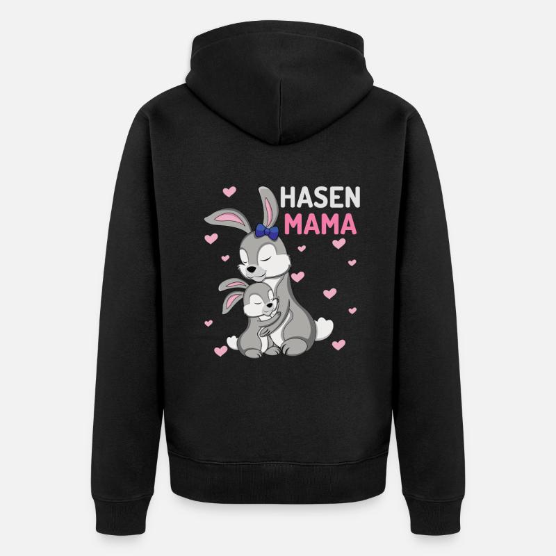 Loving Bunnies Maman Câlin - Veste à capuche bio Premium Unisexe - noir