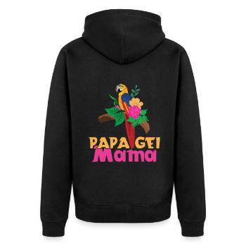 Parrot Mom Tropical Flowers Style - Unisex Premium Organic Zip Hoodie - black - Back - Nico (187cm)