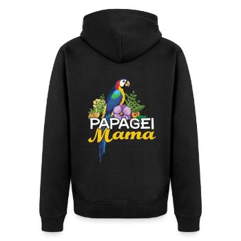 Perroquet Maman Motif Floral Coloré - Veste à capuche bio Premium Unisexe - noir - Dos - Nico (187cm)