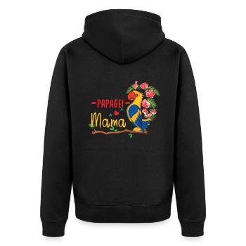 Perroquet Maman Fleur Exotique Délice - Veste à capuche bio Premium Unisexe - noir - Dos - Nico (187cm)