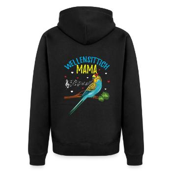 Perruche Maman Cœur Musique Amour - Veste à capuche bio Premium Unisexe - noir - Dos - Nico (187cm)