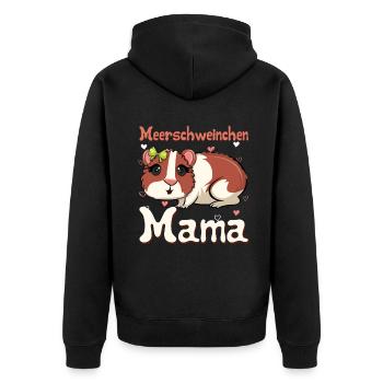 Meerschweinchen Mama Süßes Nagetier Motiv - Unisex Premium Bio Zip Hoodie - Schwarz - Hinten - Nico (187cm)