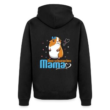 Maman cochon d’Inde aimante et douce - Veste à capuche bio Premium Unisexe - noir - Dos - Nico (187cm)