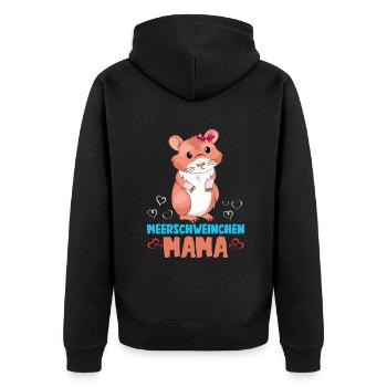 cochon d’Inde maman amour sincère illustration - Veste à capuche bio Premium Unisexe - noir - Dos - Nico (187cm)