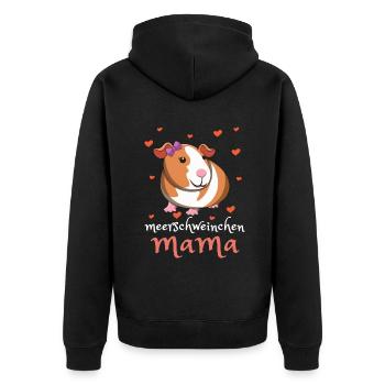 Cochon d’Inde Maman Coeur Amour - Veste à capuche bio Premium Unisexe - noir - Dos - Nico (187cm)