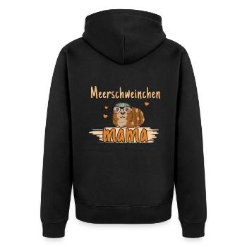 Maman cochon d’Inde avec cœur - Veste à capuche bio Premium Unisexe - noir - Dos - Nico (187cm)