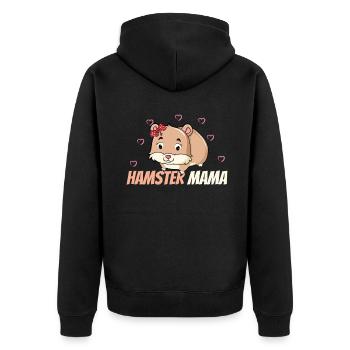 Mignonne maman hamster avec motif cœur - Veste à capuche bio Premium Unisexe - noir - Dos - Nico (187cm)
