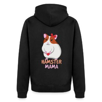 Mignon hamster maman illustration avec coeur - Veste à capuche bio Premium Unisexe - noir - Dos - Nico (187cm)