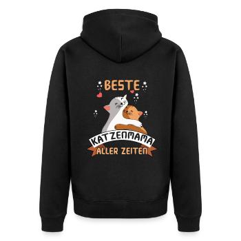 Best Cat Mom Ever Loving Hug - Unisex Premium Organic Zip Hoodie - black - Back - Nico (187cm)