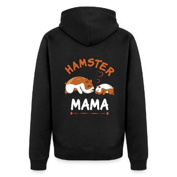 Hamster Mama Liebevolle Tiere Für - Unisex Premium Bio Zip Hoodie - Schwarz - Hinten - Nico (187cm)