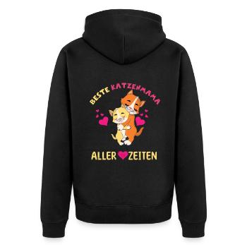 Meilleure maman chat de tous les temps - Affectueuse - Veste à capuche bio Premium Unisexe - noir - Dos - Nico (187cm)