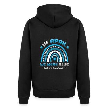 Autisme en avril We Wear Blue Awareness - Veste à capuche bio Premium Unisexe - noir - Dos - Nico (187cm)