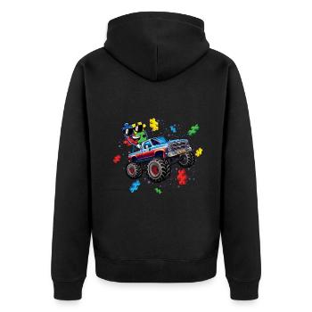 Autisme Monster Truck Puzzle Adventure - Veste à capuche bio Premium Unisexe - noir - Dos - Nico (187cm)
