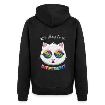 Chat autiste : il n’y a pas de mal à être différent - Veste à capuche bio Premium Unisexe - noir - Dos - Nico (187cm)