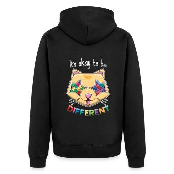 Autisme : c’est bien d’être différent - Veste à capuche bio Premium Unisexe - noir - Dos - Nico (187cm)