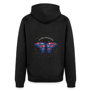 Autisme papillon conscience colorée - Veste à capuche bio Premium Unisexe - noir - Dos - Nico (187cm)